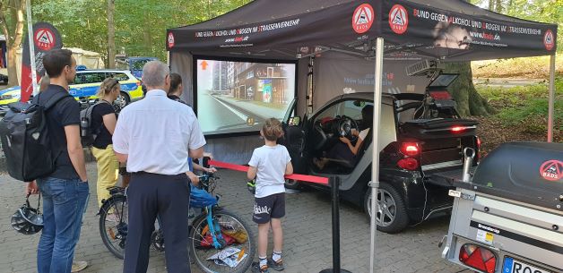 Eine Probandin bei der Fahrt.